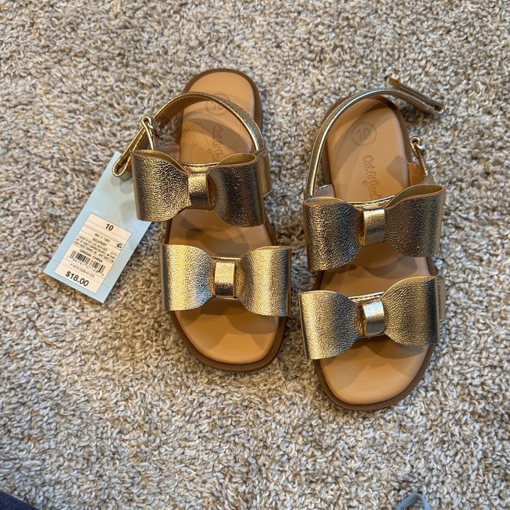Target Gold Double Bow Kids Sandals